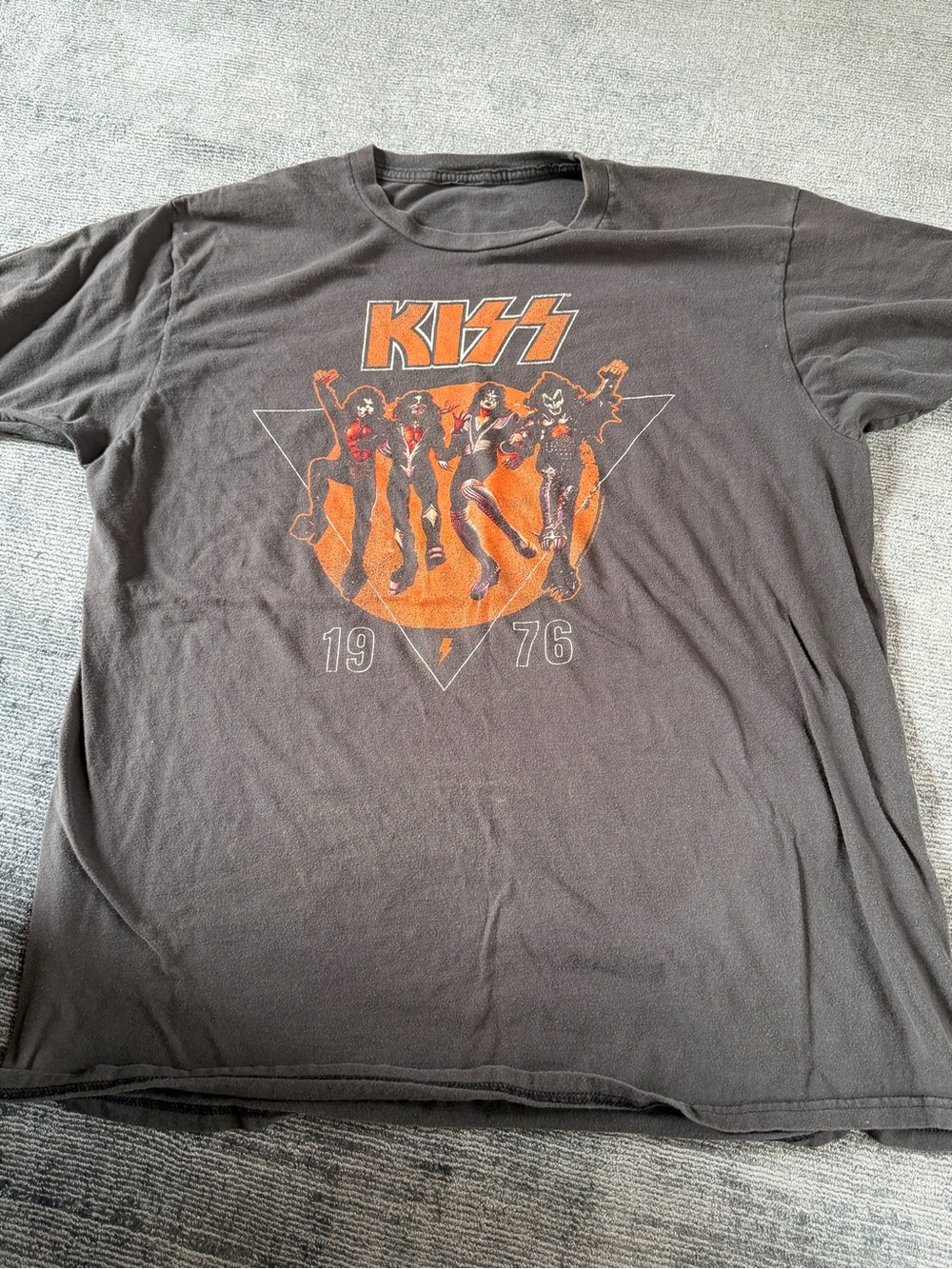Kiss 76 Smoke Rock and Roll Music Band Shirt Large Unisex Men’s